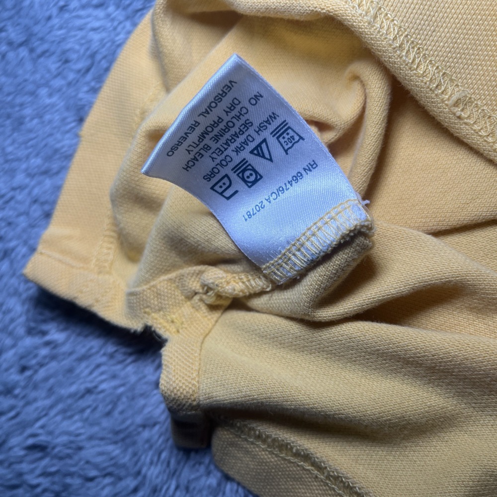 VTG Tommy Hilfiger Jeans Embroidered Denim Polo Yellow Shirt SZ L Short Sleeve - Picture 15 of 16